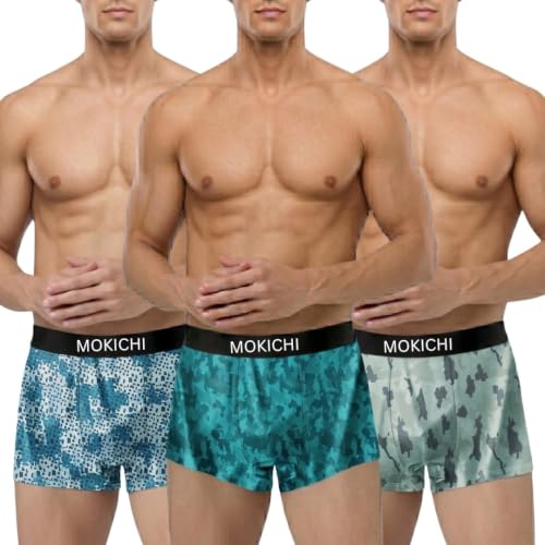 Image of Men's Microfiber Printed Boxer Briefs for Men | Ultra Soft Breathable Stretch Trunks | Moisture Wicking Comfort Fit Innerwear | Elastic Waistband | Assorted Prints | Pack of 3