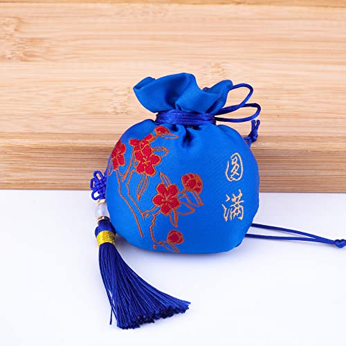 3 bolsas bordadas chinas para ambientador con cordón miniatura 2