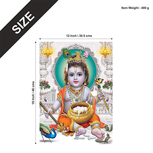 Image of PAPER PLANE DESIGN Baby Krishna Paper Poster for Pregnant Women (Multicolour, 12 x 18 Inch)