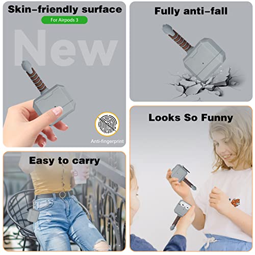 Besoar For Airpod 3 3Rd Generation Case Cartoon Cute Fashion Character Kawaii Cool Design 3D Cover For Airpods 3 Unique Stylish Funny Fun For Air Pods 3 (2021) Girls Boys Teen Kids Cases-Thunder #TOP5