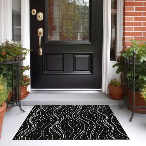 Tapis à poils courts noir 160x230cm moderne lavable et antidérapant de salon