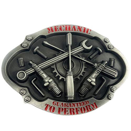 Daisybaby Belt Buckle Western Cowboy Adult Mens Red Mechanic Tool Oval Belt Buckles