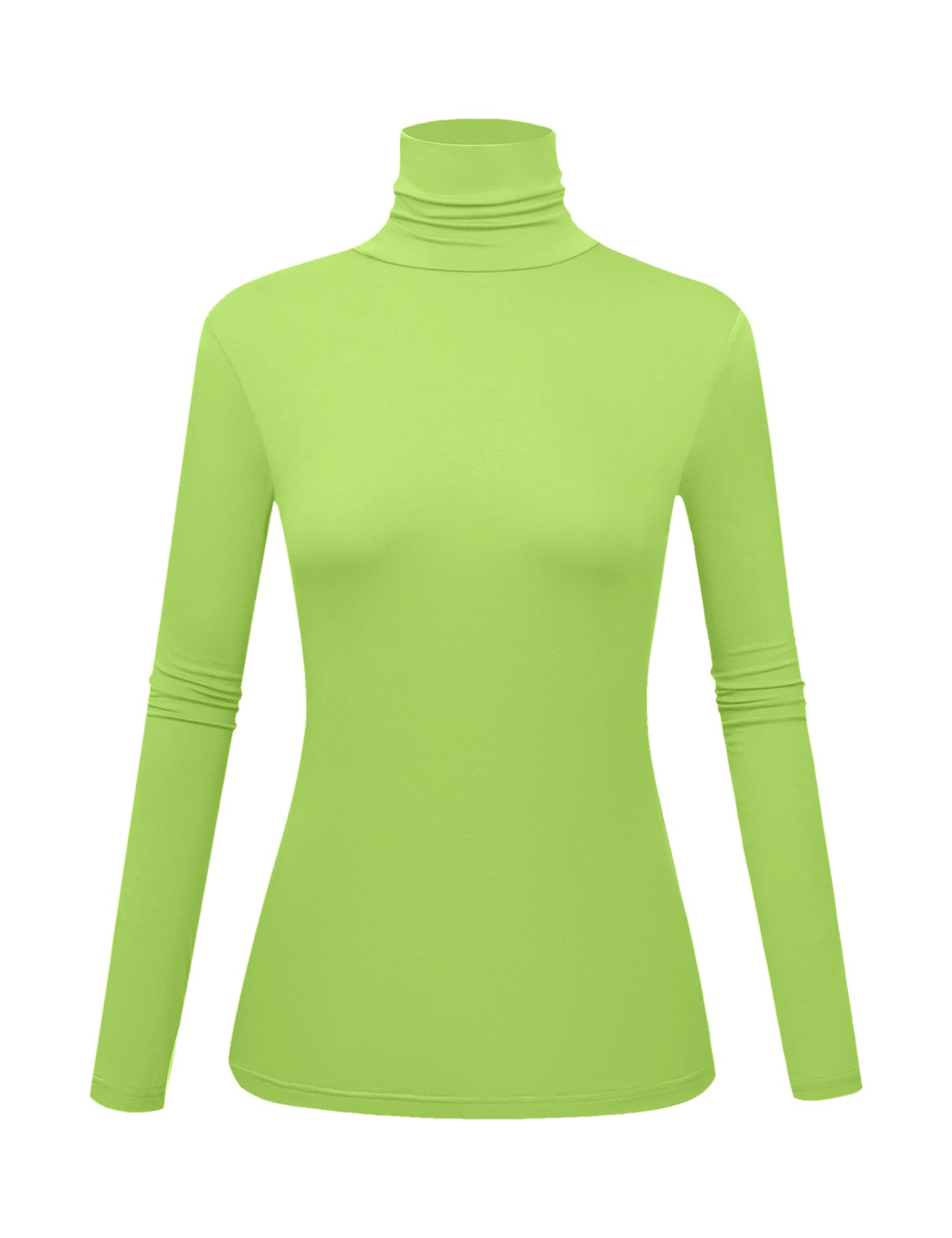 Women's Long Sleeve Turtleneck Shirts Slim Fitted Lightweight Base Layer Casual Tops