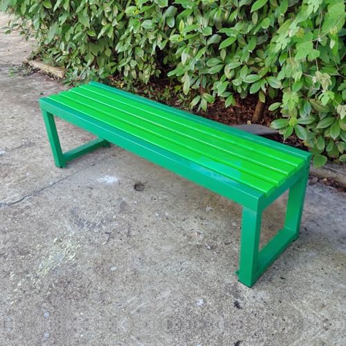 Weatherproof Metal Outdoor Bench, 500kg Capacity, Stylish Patio & Lawn Seating, Durable Wood-Plastic Design for Park, Yard, Porch, School - 59in Long