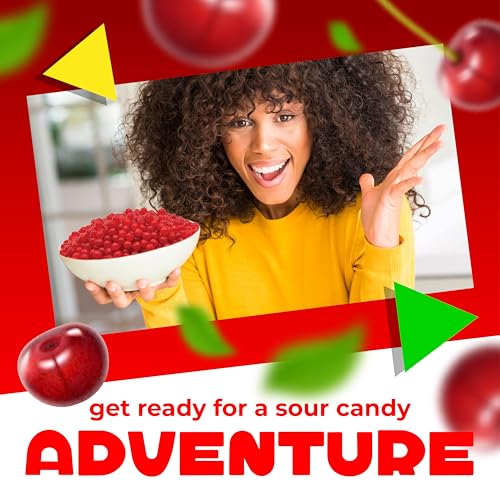 Cherry Sours | Chewy Red Candy | 1 Pound Bag | Sour Red Candy | Sour Cherry Balls | Cherry Sours Candy Balls | Aprox.150 pieces - Thumbnail 4