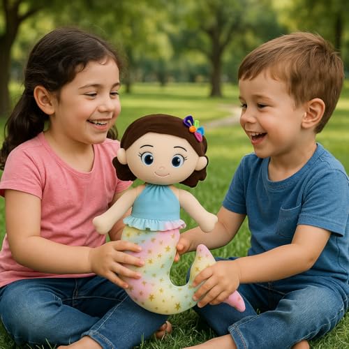 Image of Medium Size 48 CM Mermaid Soft Toy Doll | Multicolor Eyes Fish Girl Plush Toy | Soft Stuffed Doll for Kids & Girls