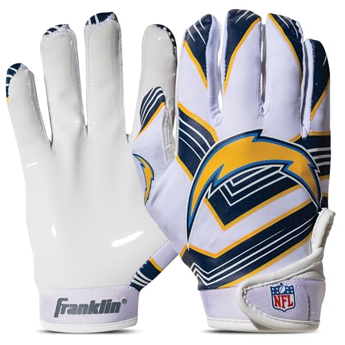 Image of Franklin Sports Youth NFL Football Receiver Gloves - Kids Football Gloves Pair - NFL Team Logos and Silicone Palm