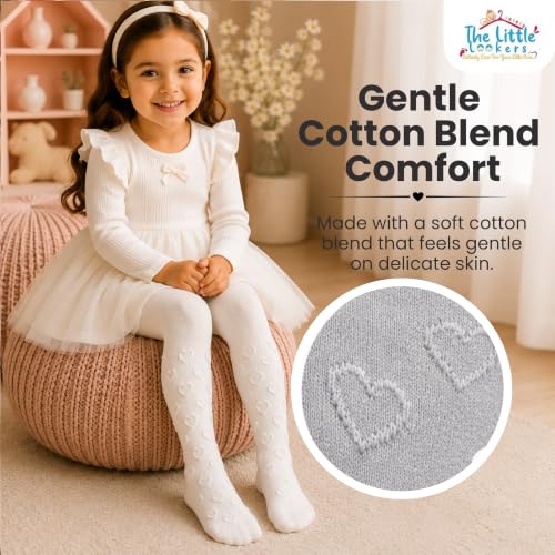 Image of THE LITTLE LOOKERS Baby Tights Thick Toddler Baby Girl Seamless Knit Leggings Thick Solid Cotton Stockings Footed Pants Pantyhose for Years Baby