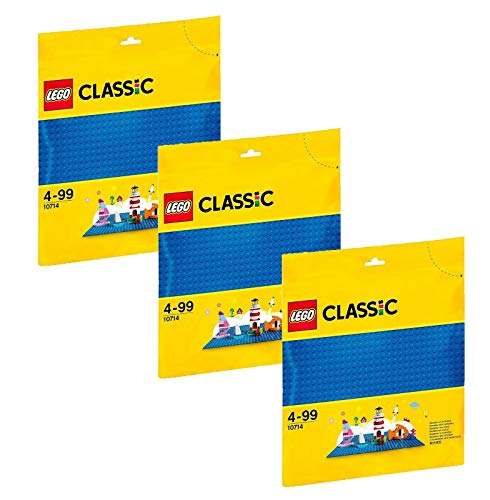 Preisvergleich Produktbild LEGO 3er-Set: 10714 Blaue Bauplatte