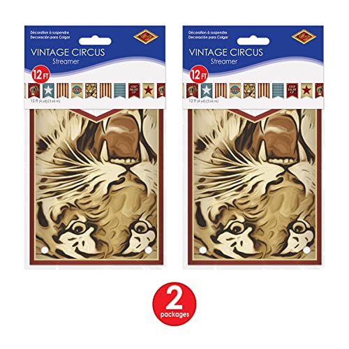 Beistle Vintage Circus Streamer, 6 Inches By 12 Feet, Multi-Colored #TOP1