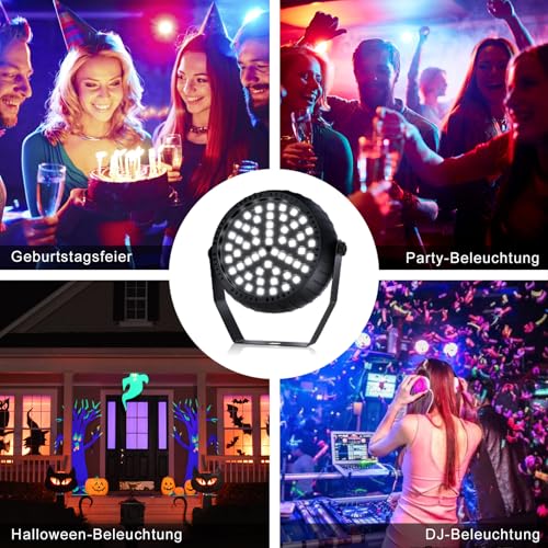Telbum Stroboskop, Halloween Mini Stroboskop Blitzer für Parteien, Superhelle 54 RGB LED Strobe Lights mit Fernbedienung, Sound Aktiviert, Speed Control Blinkendes Licht für Raum DJ Bühne Partei 2Pack