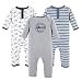 Hudson Baby Baby Cotton Union Suit, 3 Pack, Aviation, 18 Months