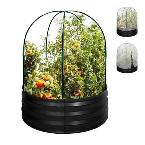 Metal Raised Garden Bed with Greenhouse 3x3x1 ft - GeerDuo