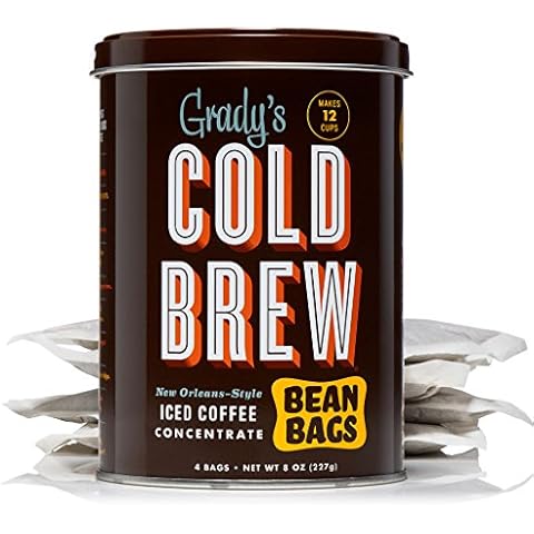 GRADY’S COLD BREW Coffee Pouches | New Orleans Style | 100% Arabica Ground Coffee & Chicory | Coffee Can with 4 Easy-to-Brew Bean Bags | Makes 12 drinks Cover