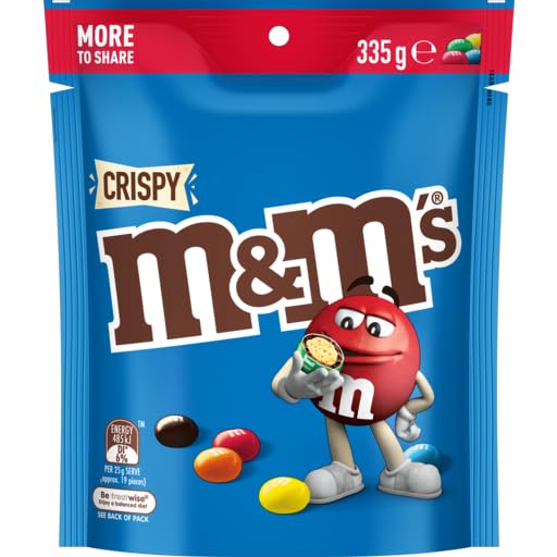 M&M Crispy Coverd in Creme Milk Chocolate with Crispy Sugar Shell Smooth And Crunchy More To Share 335gm