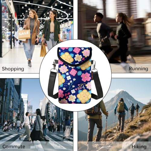 Image of Neoprene Phone Sleeve Pouch Case Bag for Men Women w /Crossbody Strap /Neck Lanyard for iPhone 17 /16 /15 /14 Pro Max, Samsung S25,Pixel 10