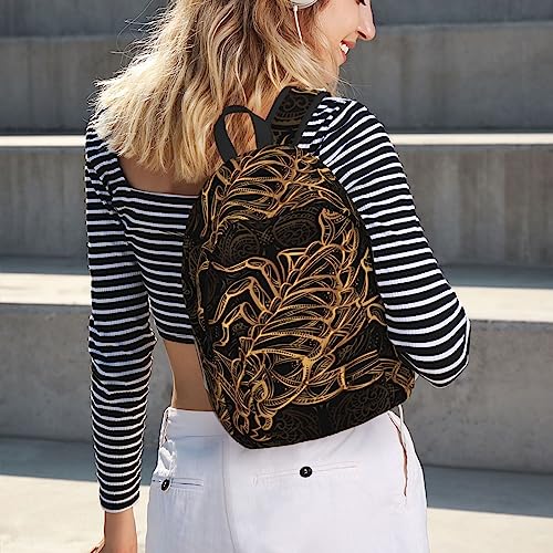 Sac à dos de sport imprimé scorpion doré compact et confortable - 7