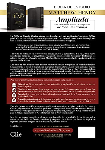 Rvr, Biblia de Estudio Matthew Henry, Leathersoft, Negro, Interior a DOS Colores