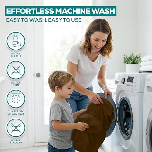 Image of Utopia Bedding Premium 100% Waterproof Pillow Protectors with Zipper Queen Size (Set of 2), Bed Bug and Dust Mite Proof Zippered Pillow Covers, Pillow Encasement Cases, Mocha