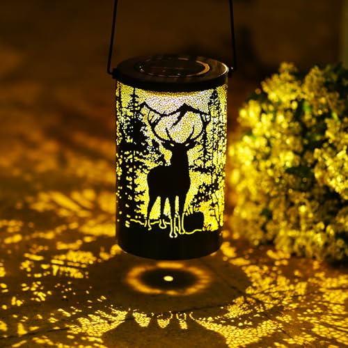 Lanterne solaire jardin cerf pour illuminer vos soirées d'été en terrasse et décorer la cour