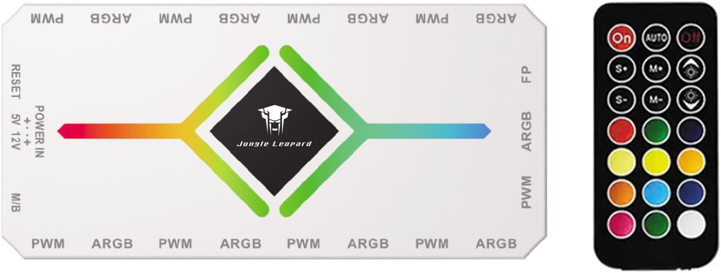 TZMRIT 2-in-1 ARGB PWM Fan Hub vezérlő