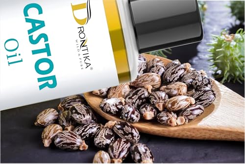 Image of Drontika Wild & Pure Castor Oil 100% Natural & Organic - 200ml For Hair Growth, Skin Care, Nails & Eyelash Nourishment | 100% Pure, Cold-Pressed, Chemical-Free