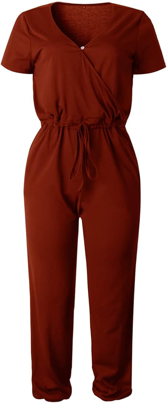 PRETTYGARDEN Jumpsuits for Women 2026 Spring Summer Casual Dressy Short Sleeve Romper Airport Vacation Travel Outfits - Image 4