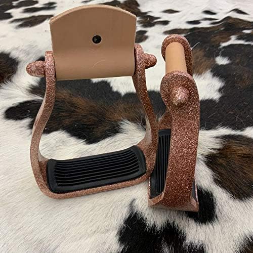 Showman Rose Gold Glitter Epoxy Aluminum Stirrups #TOP1