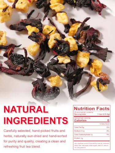 Image of TeeLux Mixed Berry Hibiscus Tea, Sweet & Tangy Fruit Tea Blend, 3.5 oz