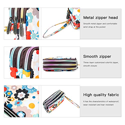 biaotie large capacity wristlet wallet - women printed nylon waterproof handbag clutch purse