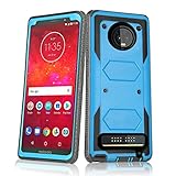 Asuwish Phone Case for Moto Z3 / Z3 Play Cover Hybrid Rugged Shockproof Hard Drop Proof Full Body Protective Heavy Duty Mobile Cell Accessories Motorola MotoZ3 Z 3case 3 3Z Z3play Women Men Blue