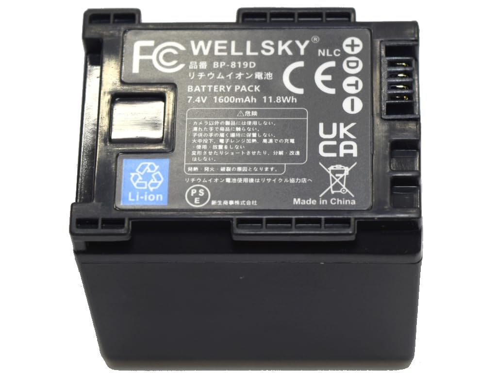Amazon | WELLSKY BP-819 BP-819D BP-809 BP-808 互換バッテリー 端子