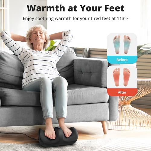 Medcursor Shiatsu Foot Massager with Heat | Foot and Calf Massager with Massage Roller, Deep Massage for Plantar Fasciitis, Pain Relief, Neuropathy, Relax for Home or Office Use (Not Cordless) - Image 5