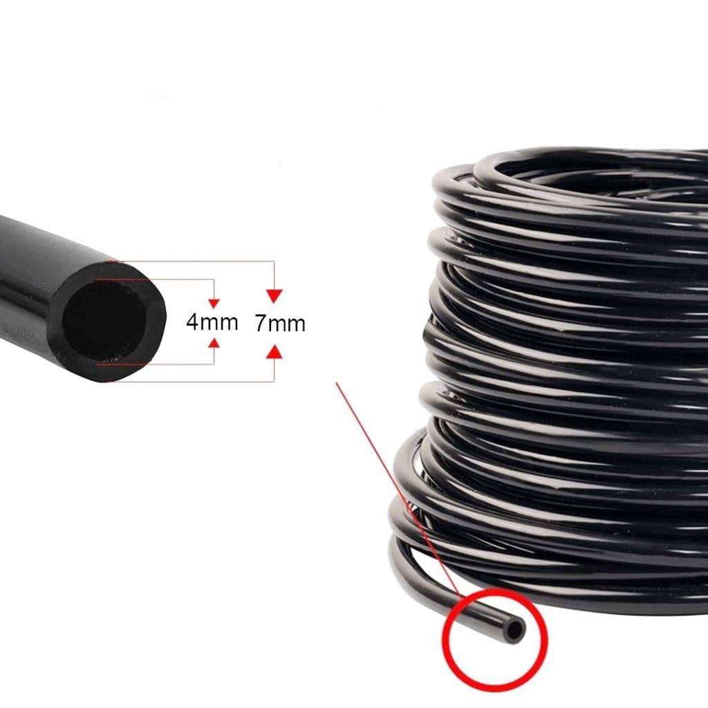 Cinta de riego por goteo, tubo de PVC de 1/4 pulgadas para jardín, sistema de nebulización, negro, longitud flexible de 5 a 80 m para riego y refrigeración eficientes
