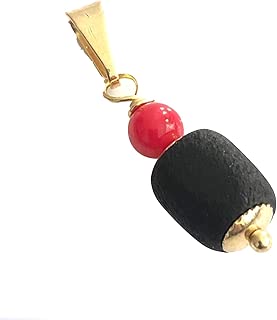 Genuine Azabache Jet Stone Red Coral Protection Pendant for Chains or Bracelets Dijes Mal de Ojo - coolthings.us