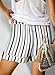 Angerella Womens Shorts with Pockets Summer Fashion Casual Shorts for Women Comfy Elastic Waist Lightweight Loose Stripe Short Pants L