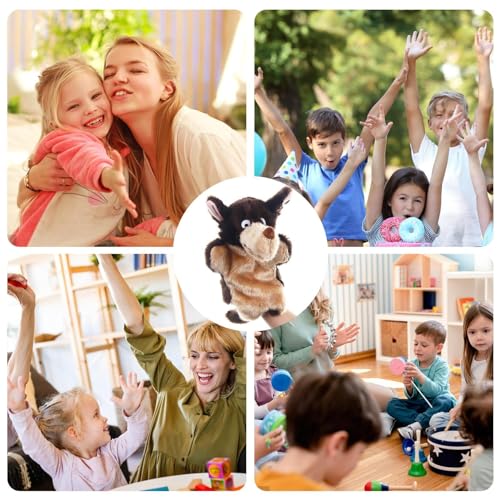 Fantoches de mão para crianças, Fantoches de mão de animais com boca móvel, Brinquedos de fantoche e
