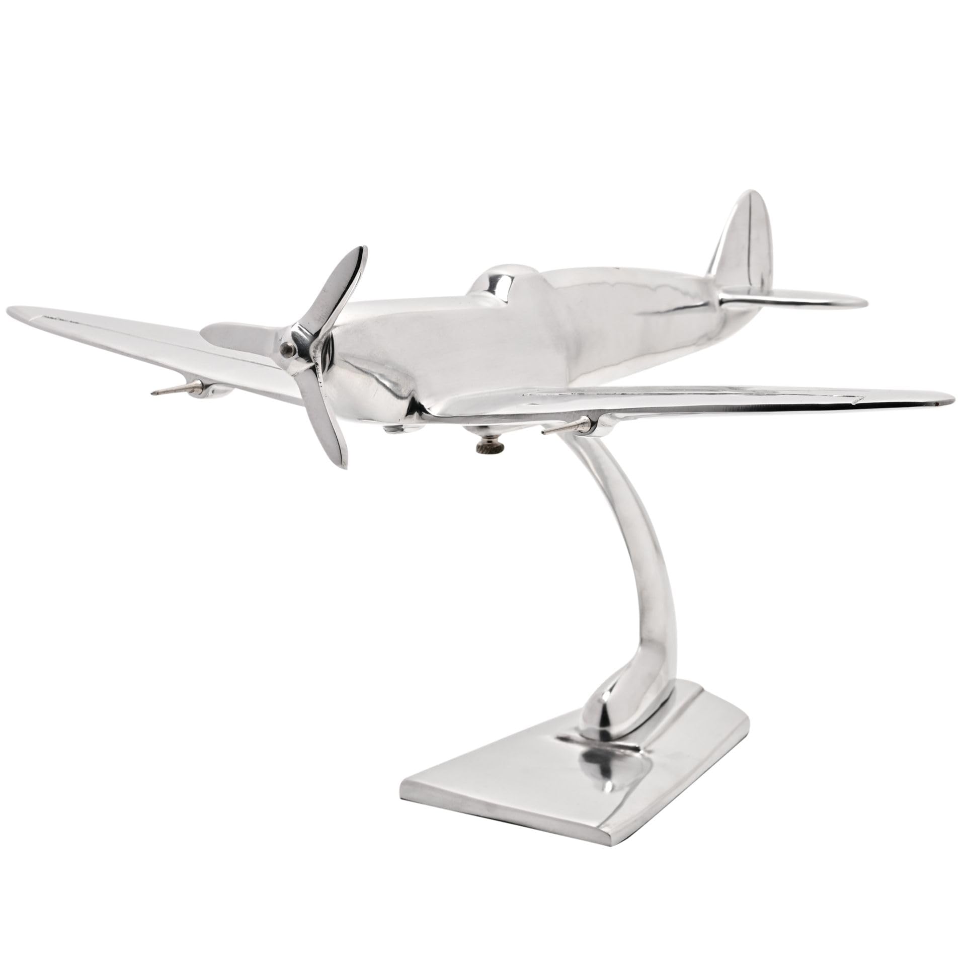 MAISONICA 14" Metal Model Spitfire Ornament Silver British Military Plane Gift
