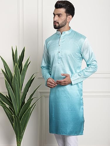 Image of SOJANYA (Since 1958 Men's Jacquard Silk Woven Design Long Kurta