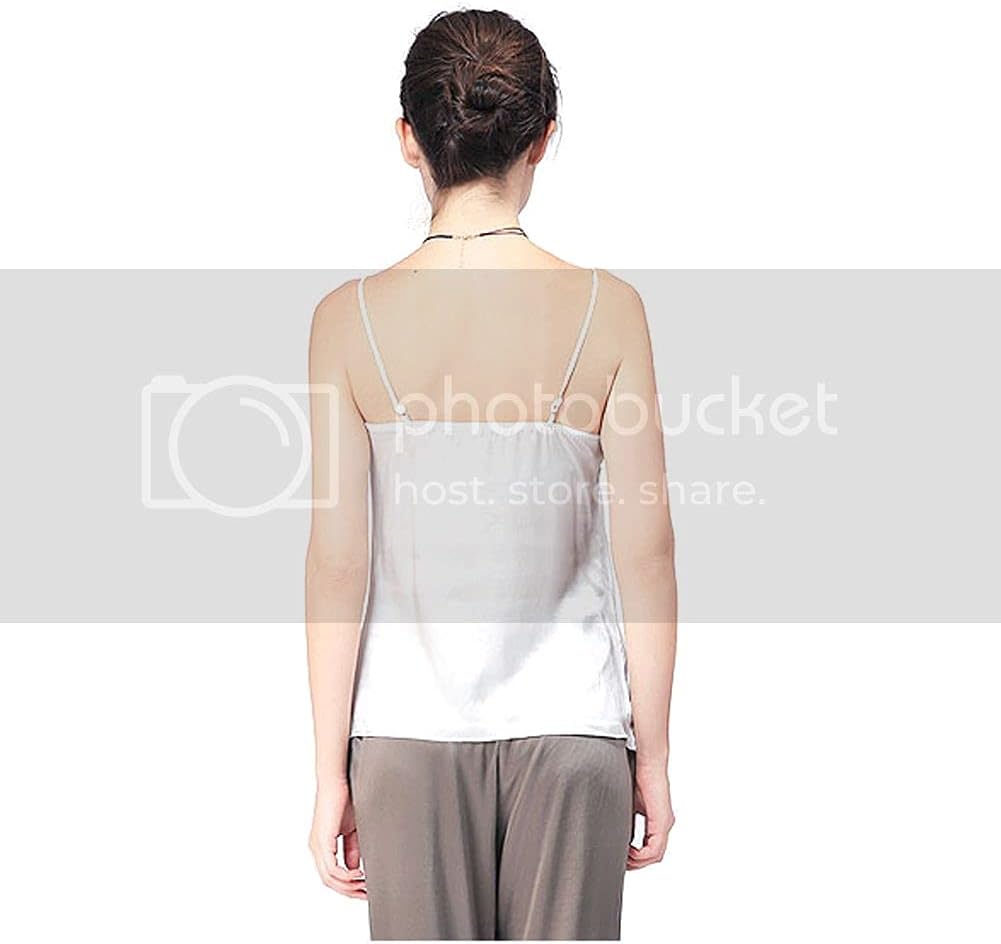 Forever Angel Basic Womens 100% Silk Camisole Tank Tops Cami with Soft Satin