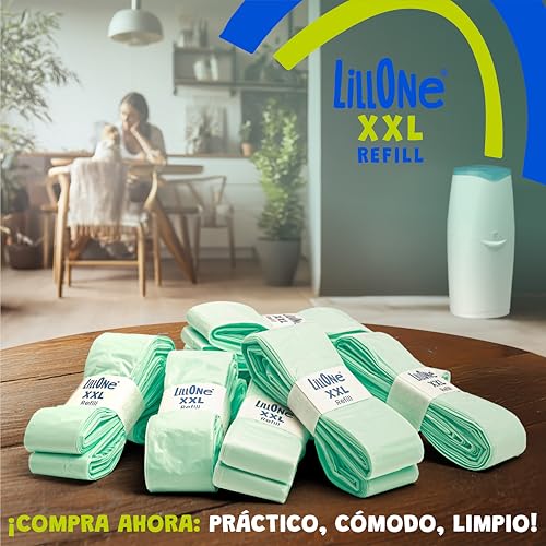 LillOne 8 Recambios XXL de 10,5 m – Compatibles con Cubos de Pañales TOMMEE TIPPEE, ANGELCARE, LITTER LOCKER y Más – Extra Largos, Alta Densidad, Control de Olores - imagen 7