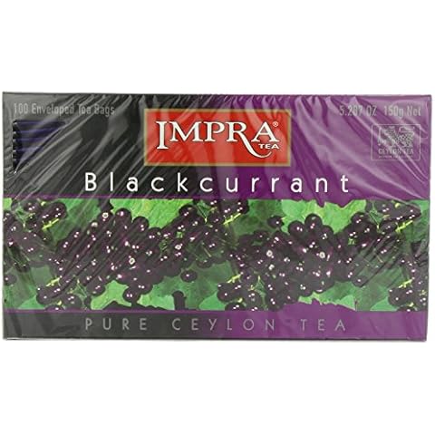 Impra Blackcurrant Pure Ceylon Tea Bags (100 Enveloped Tea Bags) Cover