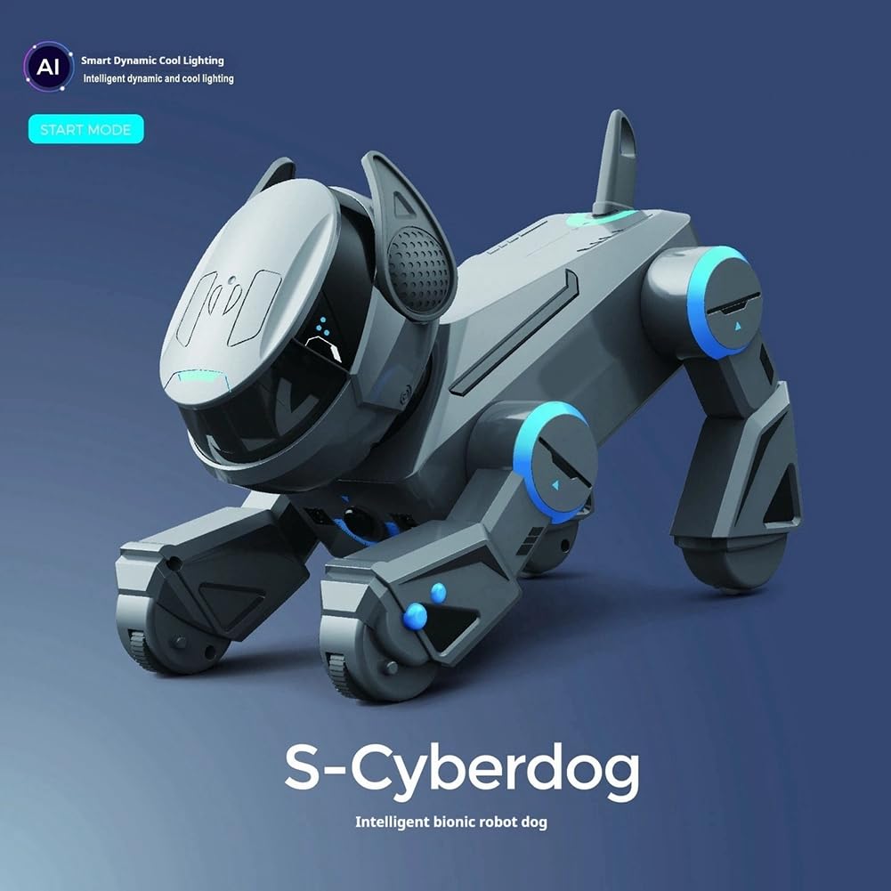 Chien Robot Intelligent avec Intelligence Artificielle, Télécommande Tactile, Haut-Parleur Bluetooth, Musique Programmable, Éclairage Amusant, Jouet pour Enfants de 6 Ans et Plus