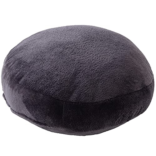 ナイスデイ mofua クッション チャコールグレー 直径38cm ラウンドクッション 円形 プレミアムマイクロファイバー ふわふわ あったか モフモフ 1 洗える 50676I68