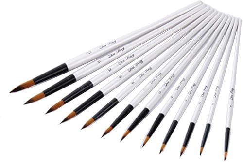 Miniatura 5 de WXBDD - Juego de 12 pinceles de pintura acrílica de nailon de madera para acuarela acrílico suministros de pintura al óleo kit de manualidades