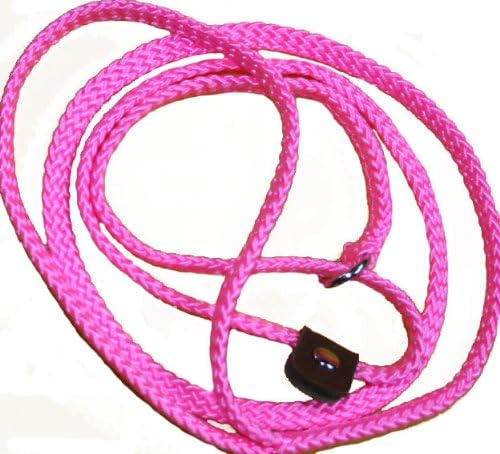 Lone Wolf Slip Lead with Leash and Collar for Pets, 1/4 by 6-Feet, Pink