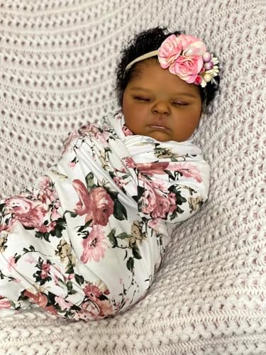 RXDOLL Muñecas de bebé Reborn de 20 pulgadas de silicona de cuerpo completo afroamericano realista bebé muñecas recién nacidas piel café oscuro anatómicamente correcta muñeca negra niñas