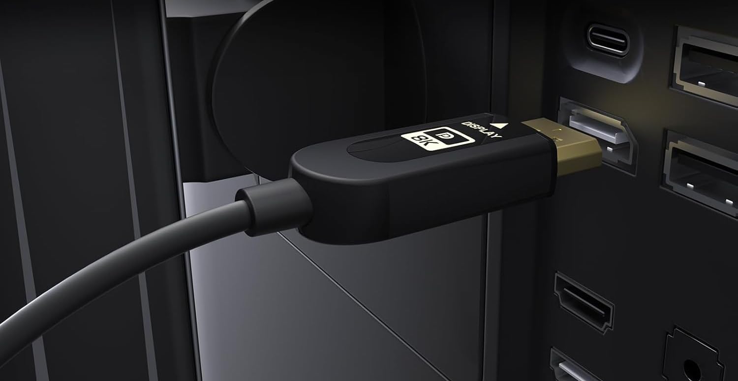 Kabel DisplayPort 2.1 DP2.1, 40 Gb/s, 20 m, do monitora 8K HDR, kompatybilny z 16K@30 Hz, 10K@30 Hz, 4K@165 Hz, HDR, HDCP 2.2, 3D, ARC