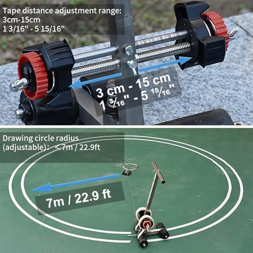Manual Tape Applicator for Floor Marking, Hand-Push with Circle Drawing Kit, Ideal for Sports Court and Spray Painting Projects