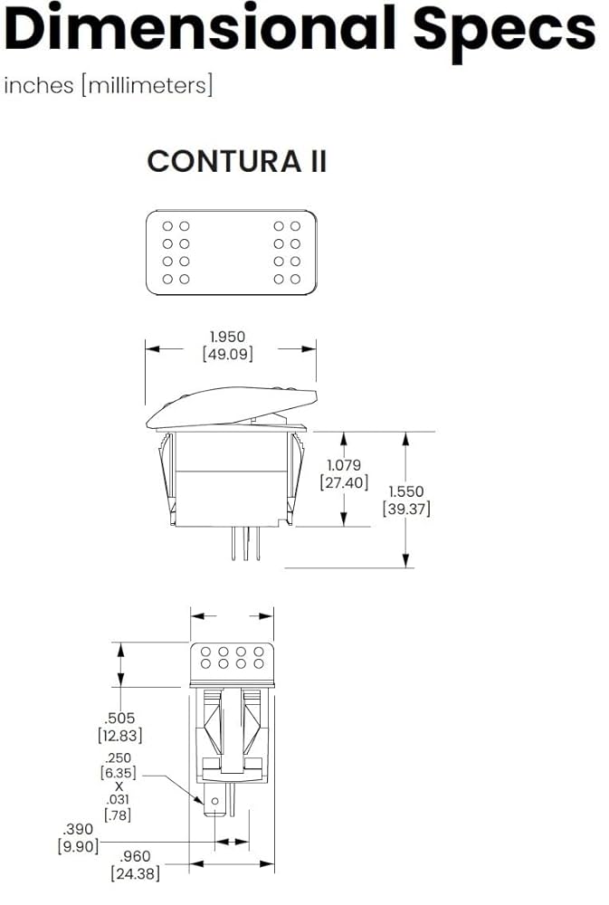 スターリング・ブロードキャスト Carling Technologies Momentary Rocker Switch | (ON)-None-Off